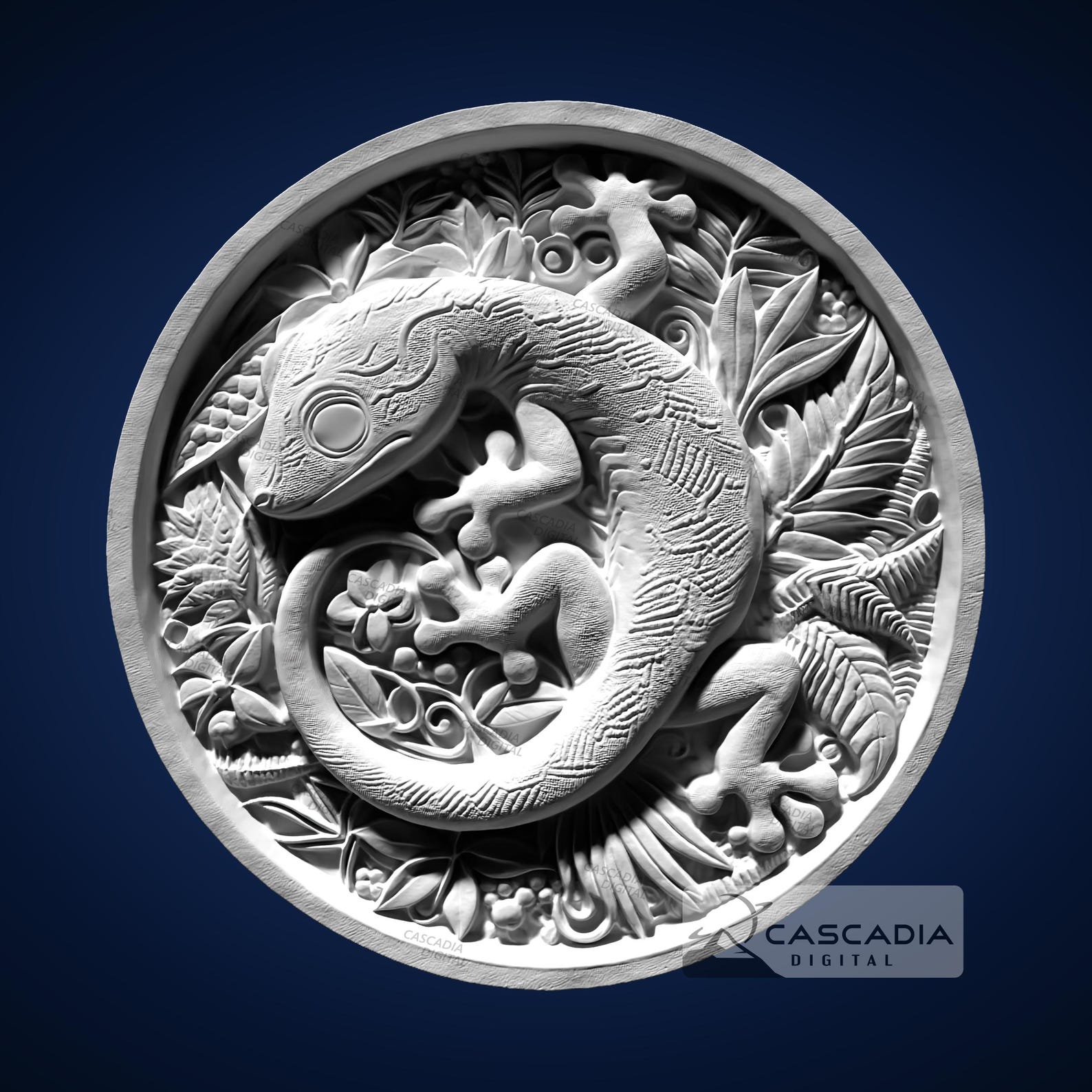 Gecko Round - STL Model for CNC Router and 3D Printing - Etsy