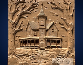 Haunted House - STL Model for CNC Router and 3D Printing