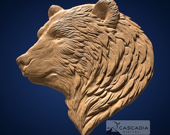 Bear Head - STL Model for CNC Router and 3D Printing