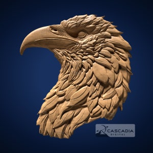 Raven Head 3D STL File for CNC Router, 3D Print, Casting, Wood Carving Engraving 3D Relief Animal wildlife bird nature bas relief 1400