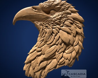 Raven Head - STL Model for CNC Router and 3D Printing