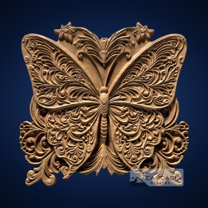Butterfly Flowers - 3D STL Model for CNC/3D Printing - Animal wildlife nature insect bug 1437