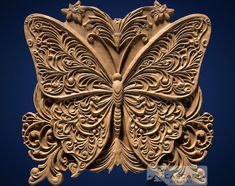 Flores de mariposa - Modelo STL para fresadora CNC e impresión 3D