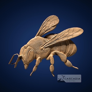 Bee - 3D STL Model for CNC/3D Printing - Animal wildlife nature beautiful insect honeybee 1536