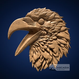 Raven Head 3D STL File for CNC Router, 3D Print, Casting, Wood Carving Engraving 3D Relief Animal wildlife bird nature bas relief 1399