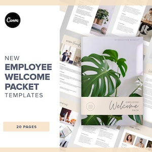 New Employee Welcome Packet | Canva Template | Onboarding Packet handbook HR New Hire booklet | Editable Human Resources template | Beige
