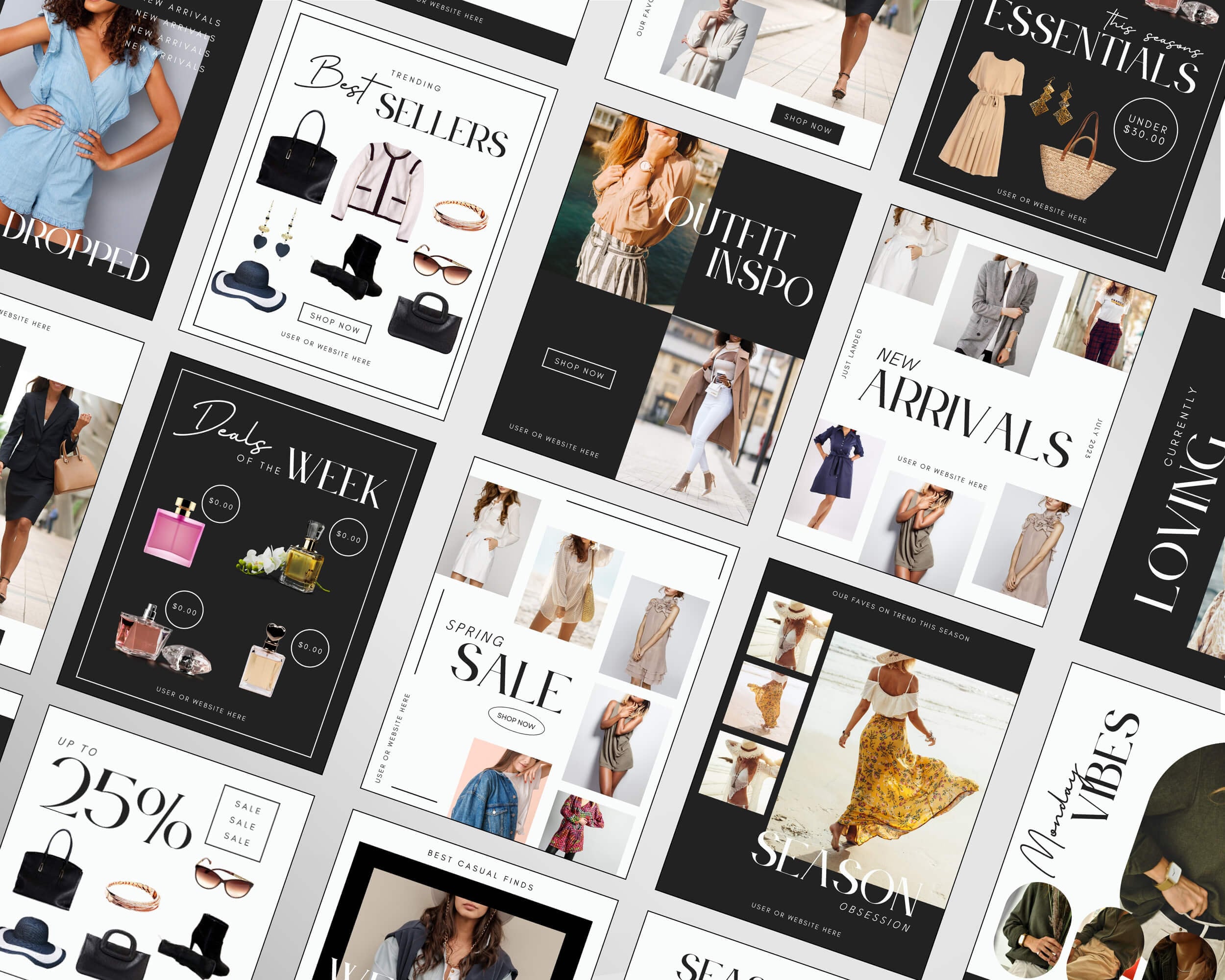 LTK Canva Template Black & White | Editable Fashion Social Media ...