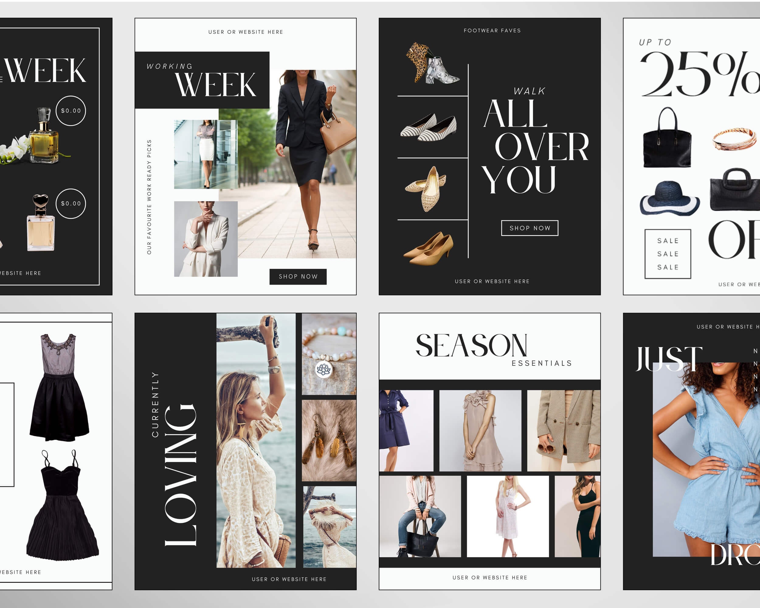 LTK Canva Template Black & White | Editable Fashion Social Media ...