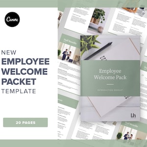 New Employee Welcome Packet | Canva Template | Onboarding Packet handbook HR New Hire booklet | Editable Human Resources template | Minimal