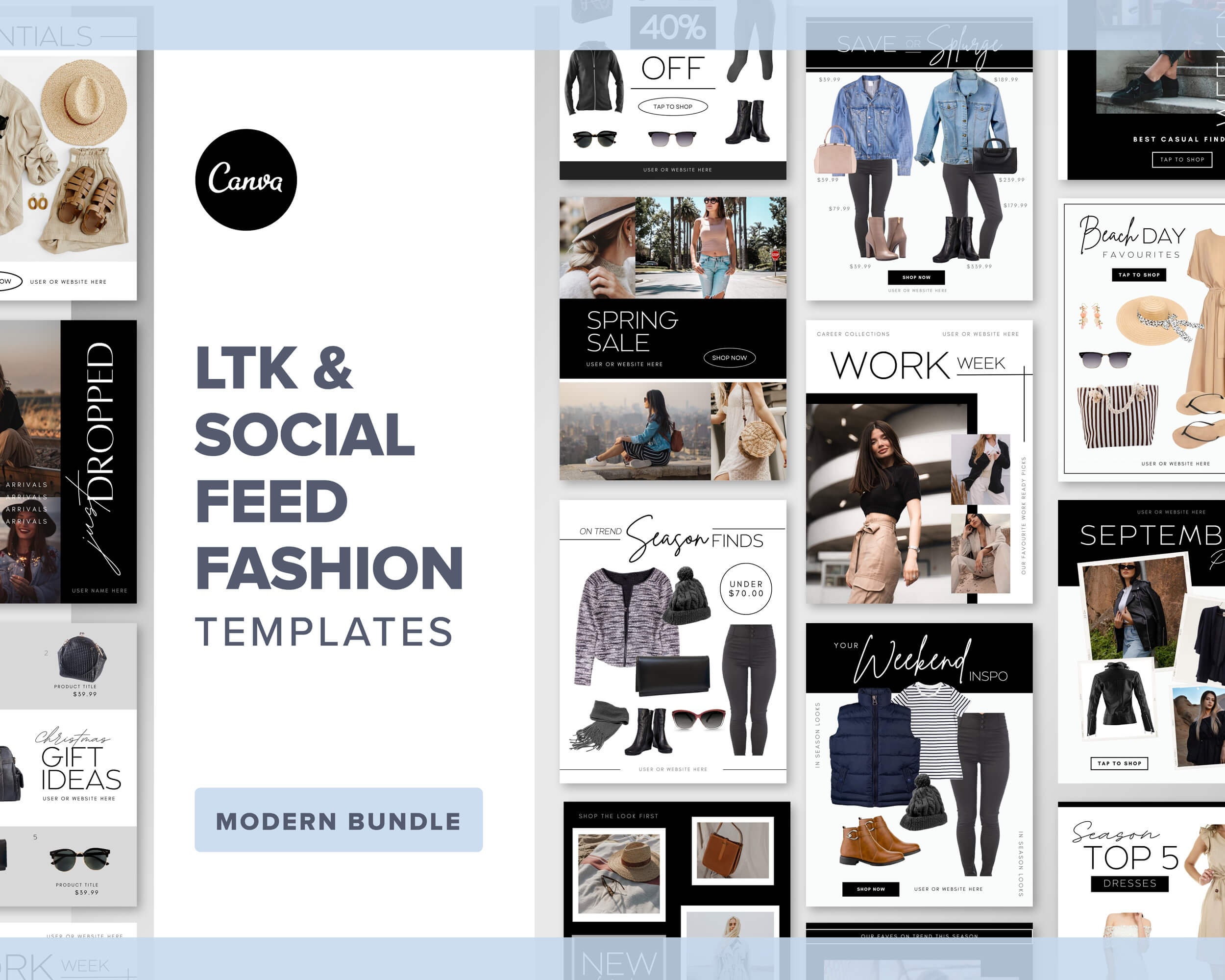 LTK Canva Template Collage Gift Guide | Editable Fashion Social Media ...