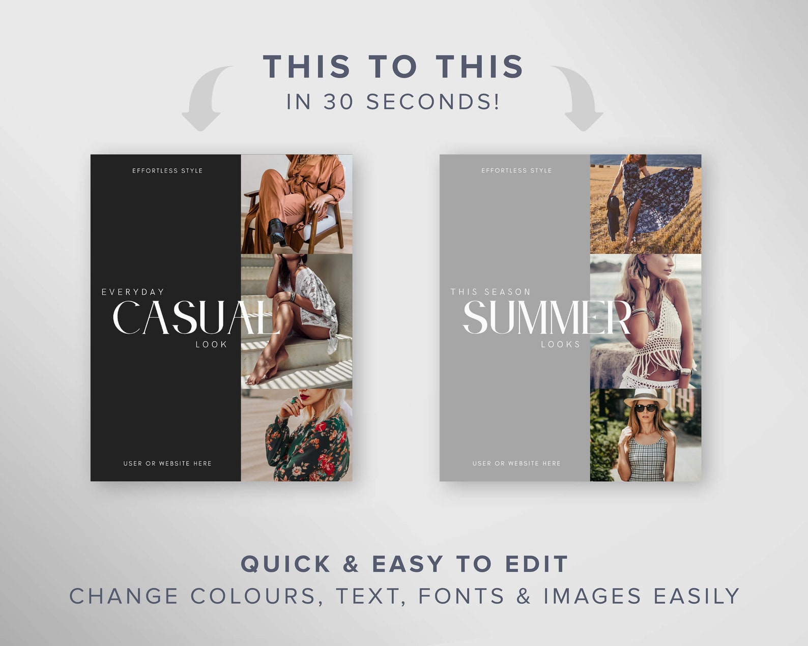 LTK Canva Template Black & White Editable Fashion Social Media Template ...