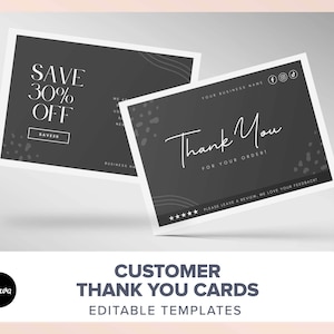 Ebay Dankeschön Karten Vorlage | Canva Danke Bestellkarte | 3x5 Dankeskarte | E-Handel Kundenkarte Incentive für kleine Unternehmen zum selbst ausdrucken