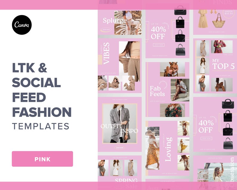 LTK Canva Template | Fashion Social Media Template | Pink Like to Know ...