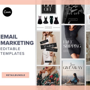 Editable Email Template Klaviyo & Mailchimp, Email Marketing Canva Template, E-commerce Fashion Product email template | Email newsletter