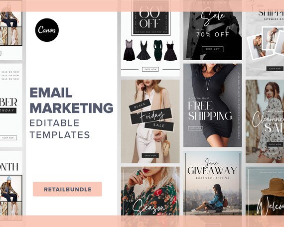 Editable Email Template Klaviyo & Mailchimp, Email Marketing Canva Template, E-commerce Fashion Product email template | Email newsletter