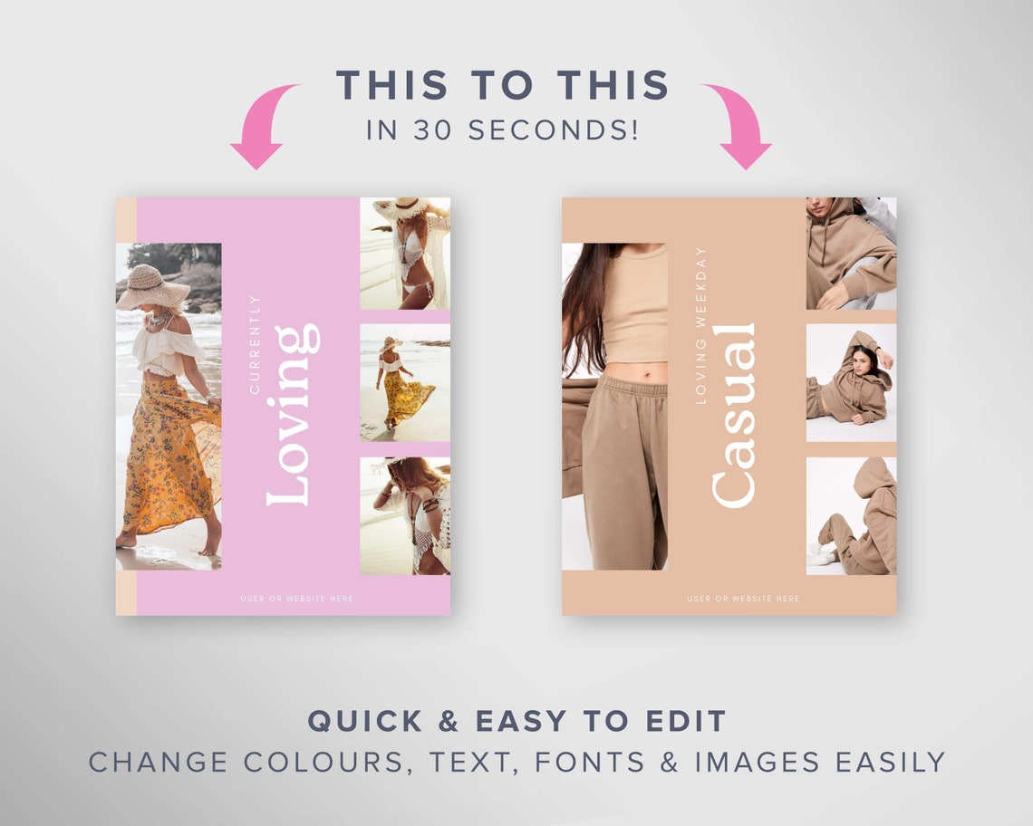 LTK Canva Template | Fashion Social Media Template | Pink Like to Know ...