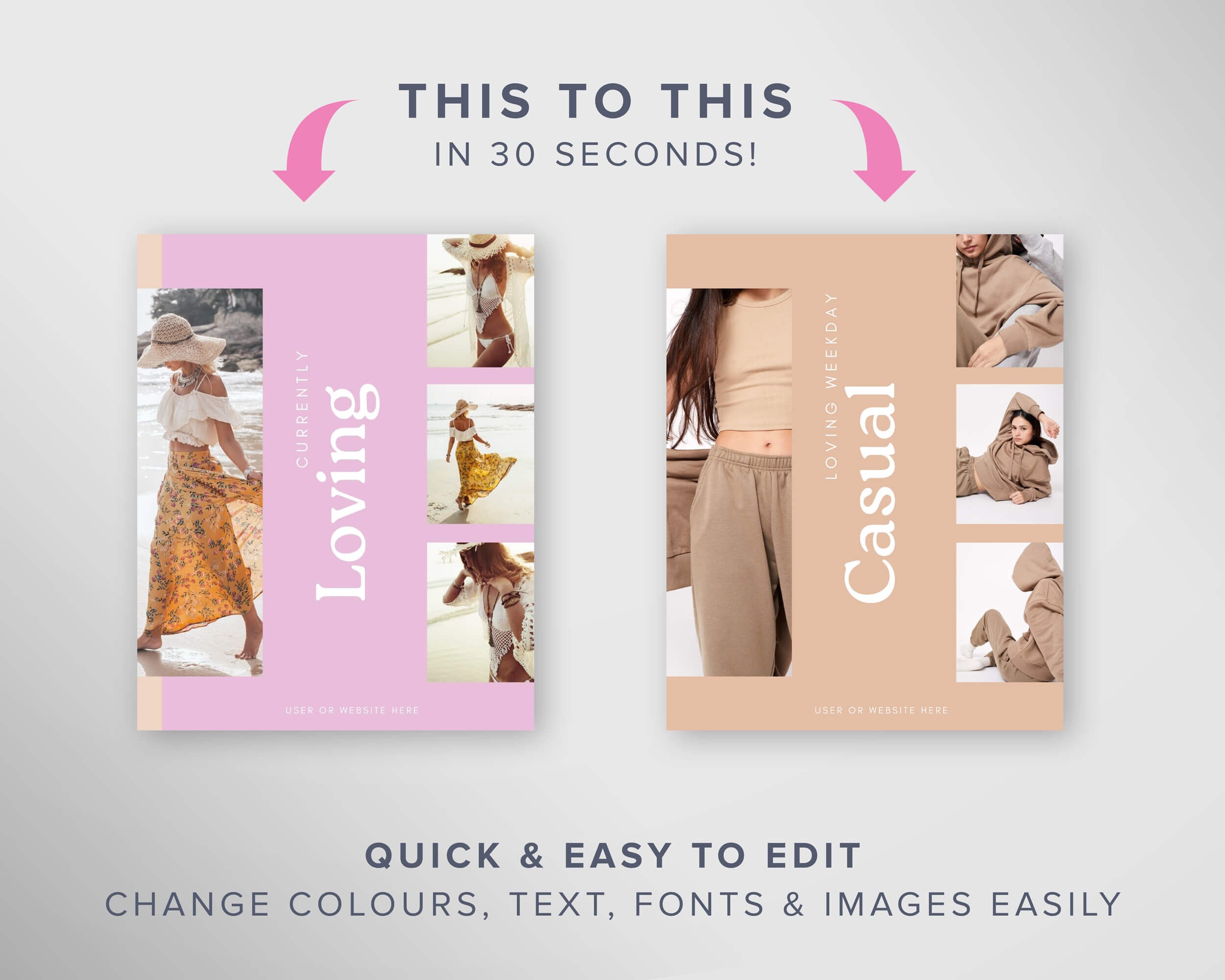LTK Canva Template | Fashion Social Media Template | Pink Like to Know ...