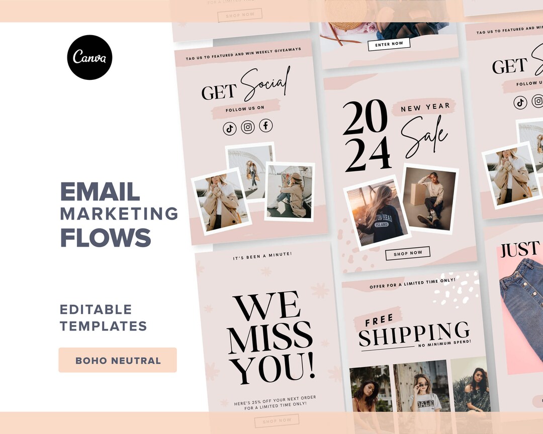 Editable Email Flow Template Klaviyo & Mailchimp, Email Marketing Canva ...