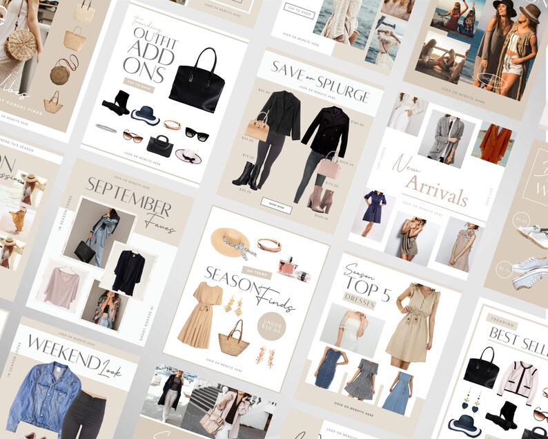 Neutral LTK Canva Template | Fashion Social Media Template | Like to ...