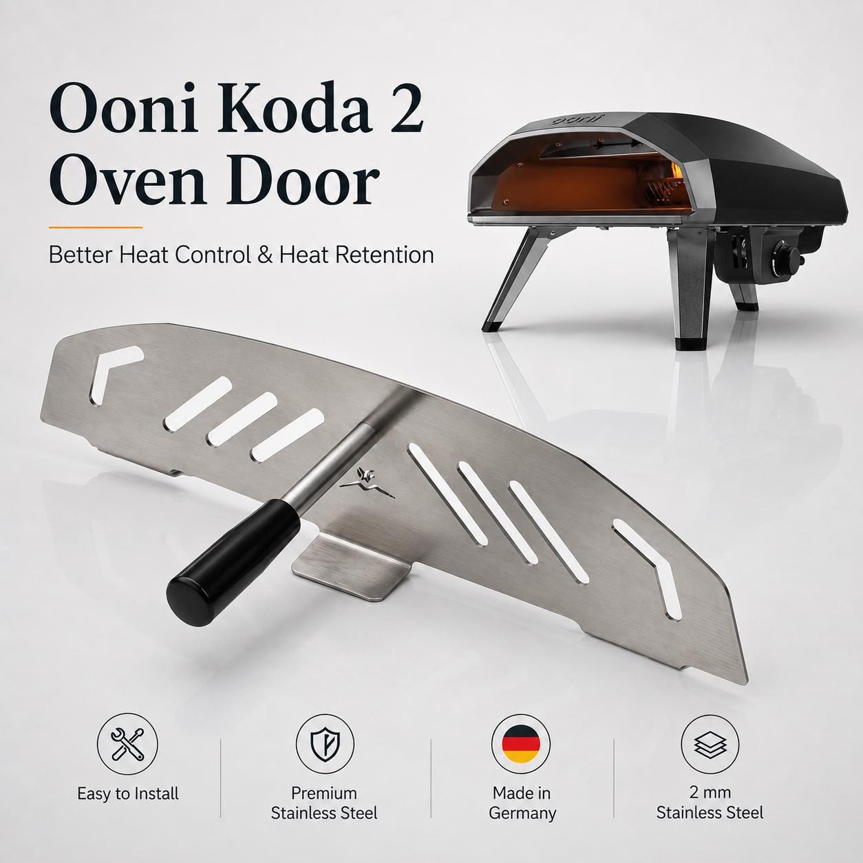 Ooni Koda 2 Door Stainless Steel | Pizza Oven Door | Heat
