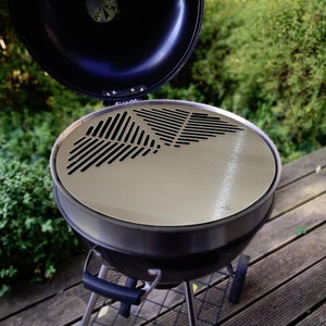 BBQ Edelstahl Grillplatte Feuer Platte Plancha Kugelgrills Ø54,5cm Weber 57er Plancha Grillplatte für Weber Master Touch Edelstahl 4mm