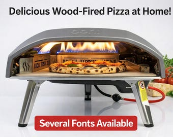 Stainless steel flame guard for Ooni Koda 16 pizzas. Protects the pizza crust from direct flame for perfect results. Many lettering options available.