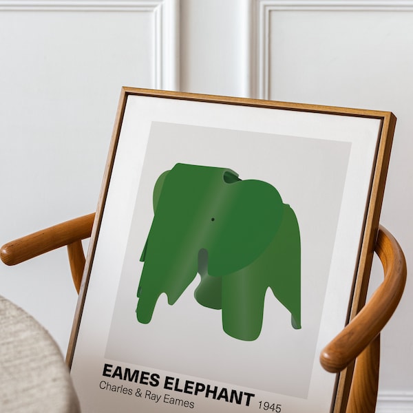 Eames Elephant, Vitra Fine Art Poster, Modern Print, Illustration Design