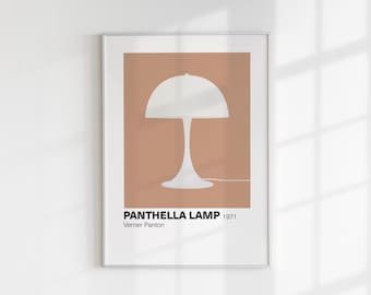 Panthella Lamp Poster, Verner Panton Poster, Interior Design Print, Mid-Century Modern Lamp Print Minimalist Wall Art