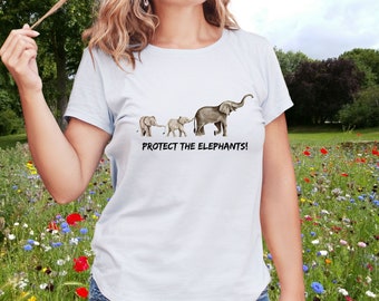 proteger la camiseta de elefante, camisa de elefante, camiseta de elefante, camiseta de elefantes de amor, camiseta de animal, camisa de amante de los animales, camiseta de salvar elefante