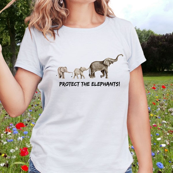 proteger la camiseta de elefante, camisa de elefante, camiseta de elefante, camiseta de elefantes de amor, camiseta de animal, camisa de amante de los animales, camiseta de salvar elefante