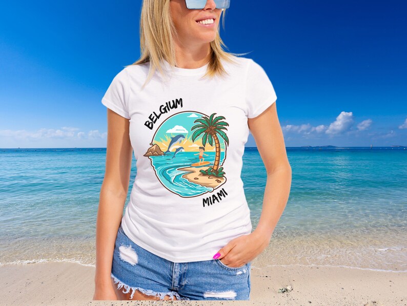 camiseta bélgica miami, camisa de verano, camisa de vacaciones de verano, camisa vibrante de verano bélgica, camisa de vacaciones, camiseta de vacaciones, camiseta de vacaciones imagen 2