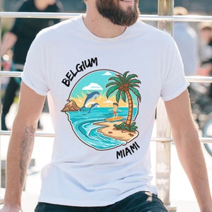 camiseta bélgica miami, camisa de verano, camisa de vacaciones de verano, camisa vibrante de verano bélgica, camisa de vacaciones, camiseta de vacaciones, camiseta de vacaciones imagen 3