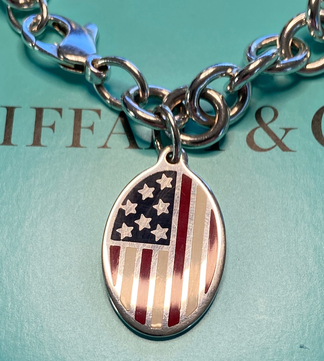 Tiffany & Co, American Flag, Charm Bracelet, Military Gift