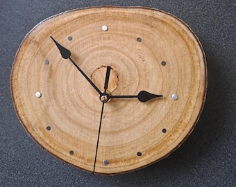 wall clock made of tree slice