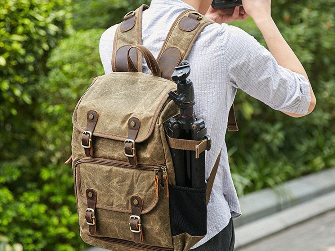 Outdoor Vintage Camera Backpack Batik Canvas Rucksack Etsy