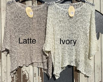 Ladies Popcorn Crochet Layering Top - Various Colours