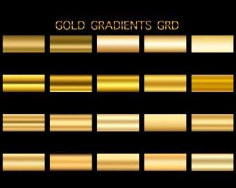 7 Bright Gold Gradients for Photoshop and Photopea | Gold Gradient ...
