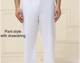 Pyjama pants for Men’s kurta - Indian ethnic wear - white color