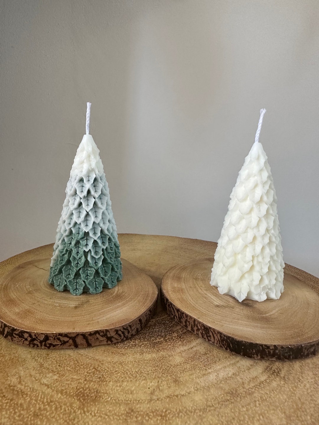 Xmas Tree Snow Capped Candle / Xmas Tree Shape Candle for Xmas Etsy
