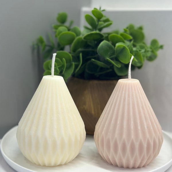 Origami Pear Shaped Candle/Origami Lantern Shaped Candle/Geometric Pear Shaped Candle/Aesthetic Lantern Shaped Candle/Decorative Pear Candle