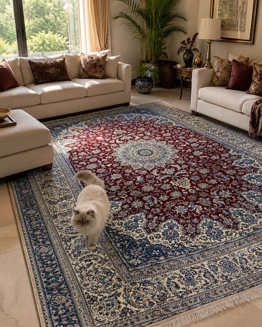 Red Nain Rugs 10x13 Nain Style Rug | Oriental Rug | Rug for Living Room | Carpet ...