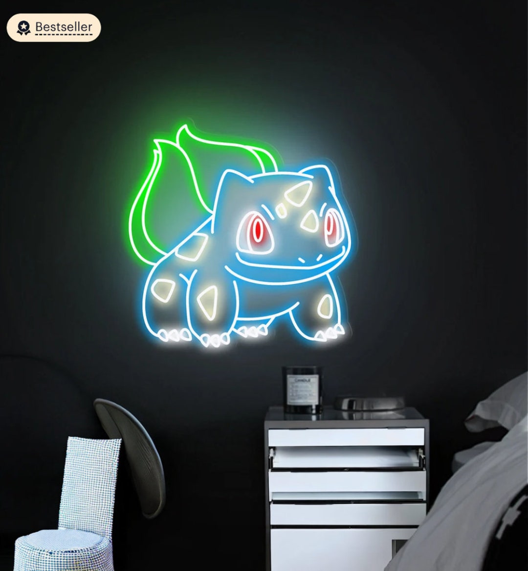 Bulbasaur Anime Neon Sign Pokemon Neon Sign Led Sign Etsy