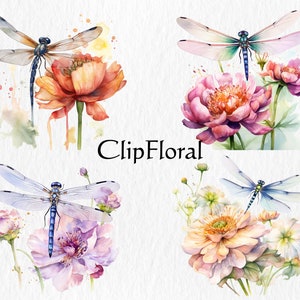 Libélula en acuarela, imágenes PNG para decoración infantil (descarga digital) imagen 2