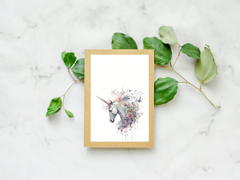 Watercolor Floral Unicorn Clipart Bundle – Fantasy PNG Graphics ...