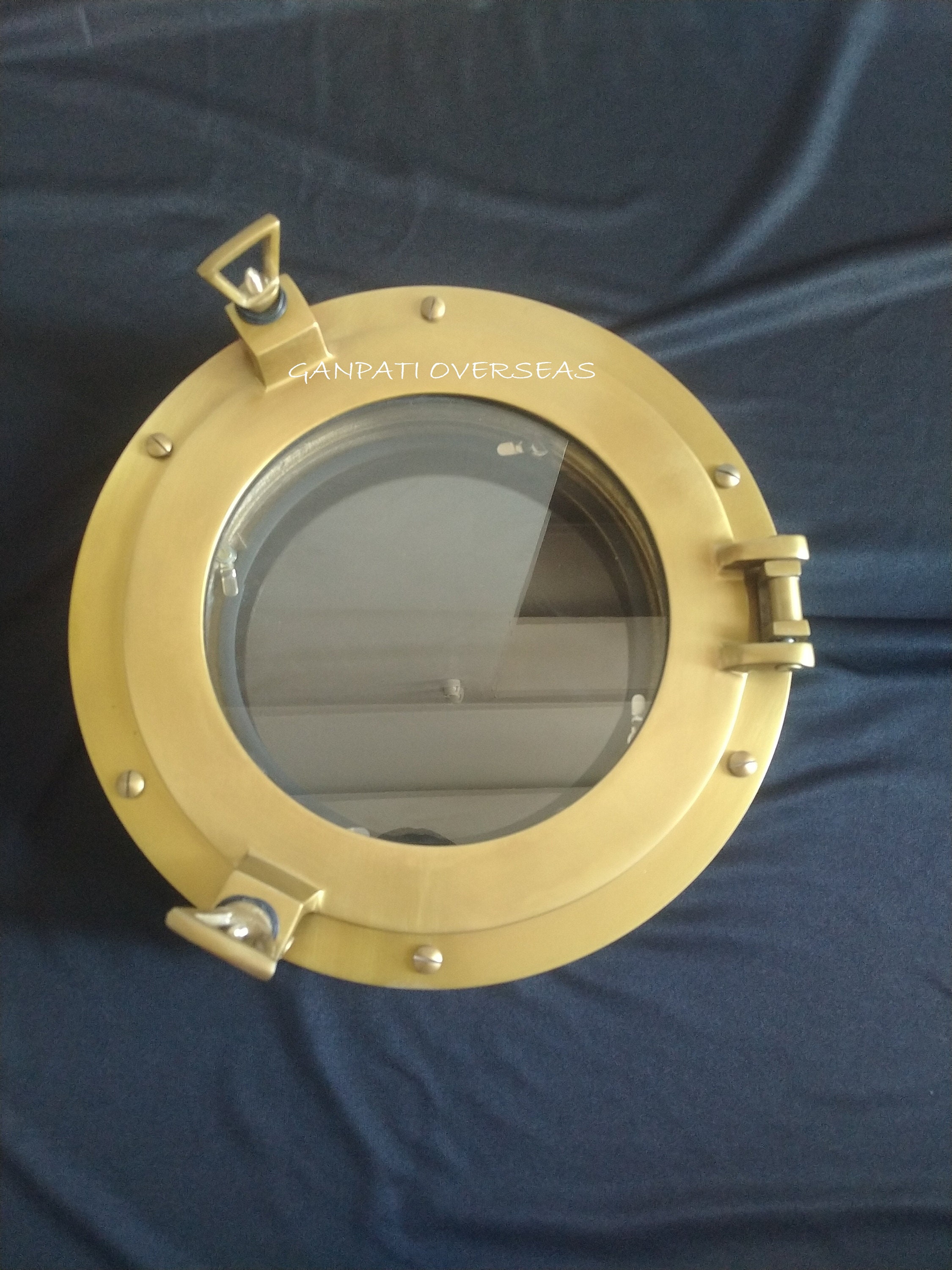 Retro 12 Canal Boat Porthole Window Antique Brown Door Window Glass