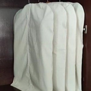 Sac à vêtements suspendu 100 % coton | Idée cadeau pour les mariés : vestes, costumes, hauts, saris, chemisiers Housse de sari en coton respectueux de l'environnement