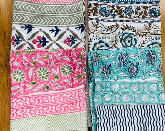 Sarong de algodón, estampado indio a mano, falda pareo de playa, chal pareo, voile de algodón, bufanda, sarongs, estampado a mano, pareo floral de verano, chal