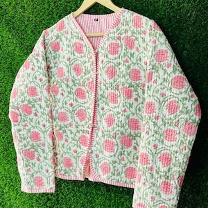 Indian Handmade Cotton Block Printed Fabric Quilted Jackets Indian Handmade Cotton Block Printed Fabric Quilted Jackets
