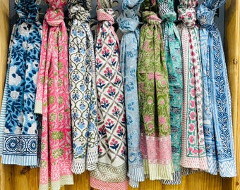 hand-block cotton-printed sarong, woman's stylish beach cover-up wrap, Skirt Pareo, shawl, cotton voile, girls' resort sarong, gift for her