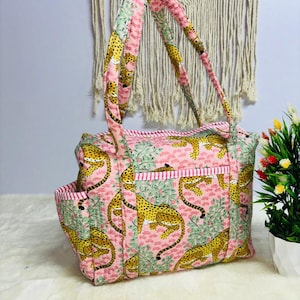 Vintage coton patchs matelassés sac à langer imprimé bloc à main coloré mini sac de sport sac à bandoulière pour femme sac à dos pour bébé